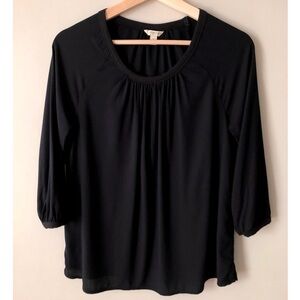 Sonoma • S • Black 3/4 Sleeve Scoop-Neck Top